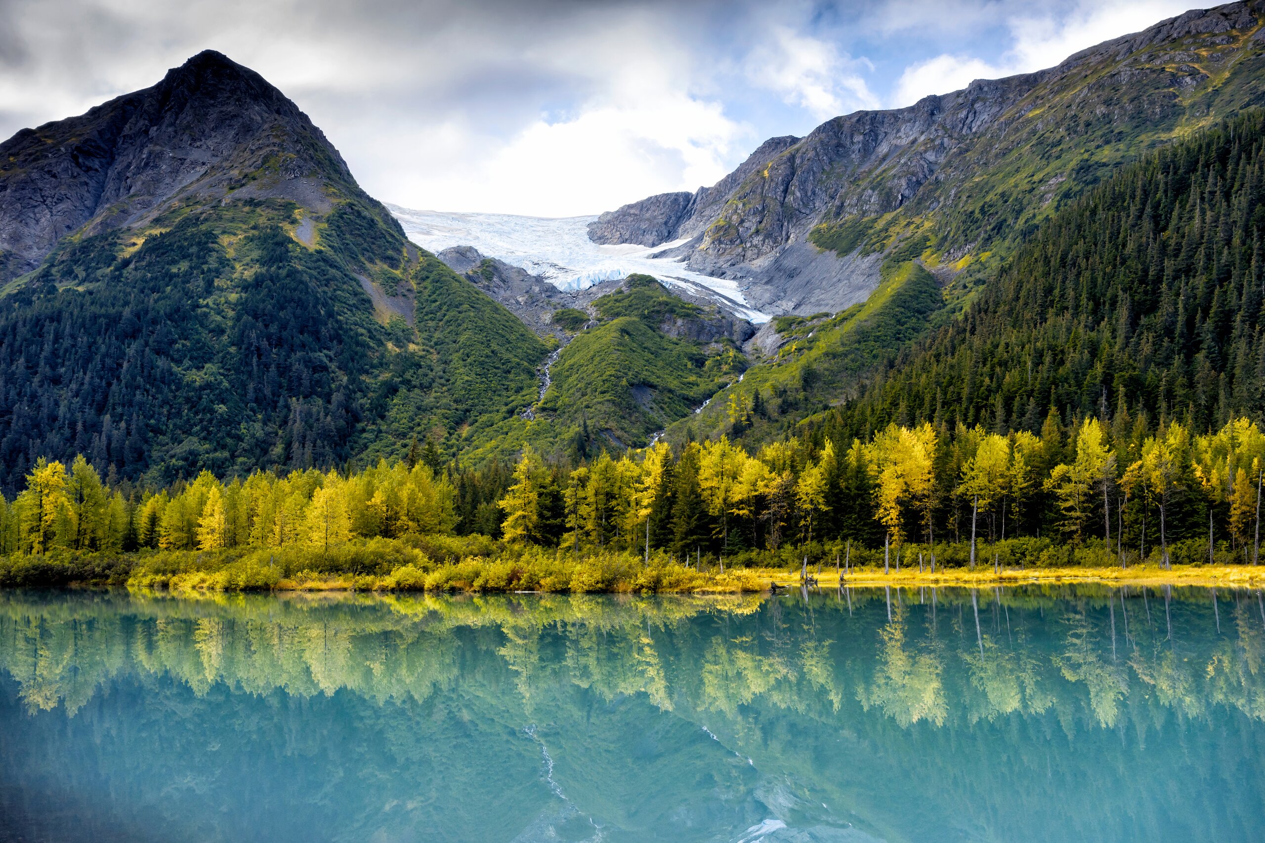 Glacier Lake Mountain Reflection