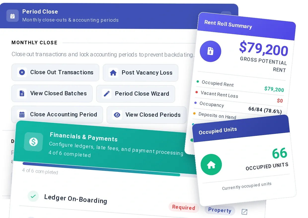 Stop reconciling property management to accounting: charges flow to GL, vendor invoices do not disappear between AP and bank, journal entries/financial statements/reconciliation.